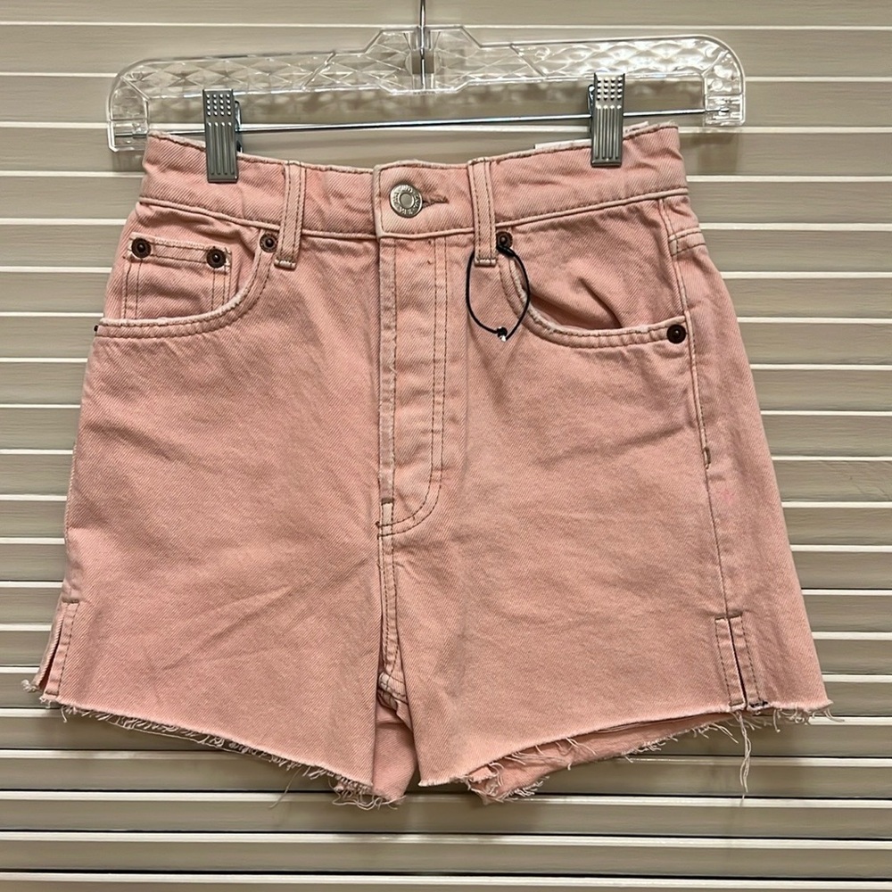 Zara Denim Shorts in Pink, Size 00/0, NWT